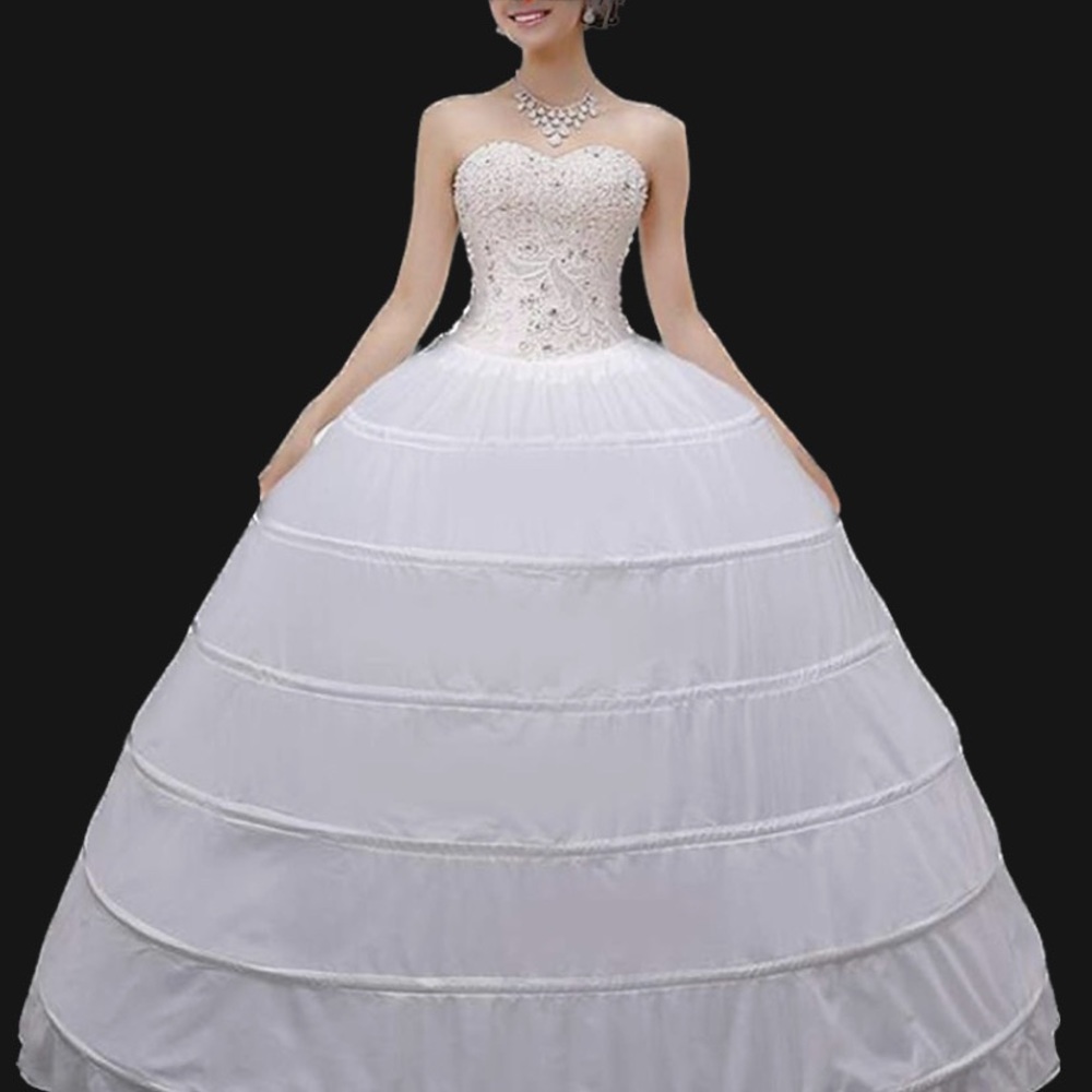 COPY - Crinoline Petticoat A-line 6 Hoop Skirt Long Underskirt for Bridal Dress…